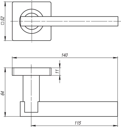 РУЧКА РАЗДЕЛЬНАЯ ORBIS SQ004-21SN/CP-3 МАТОВЫЙ НИКЕЛЬ/ХРОМ